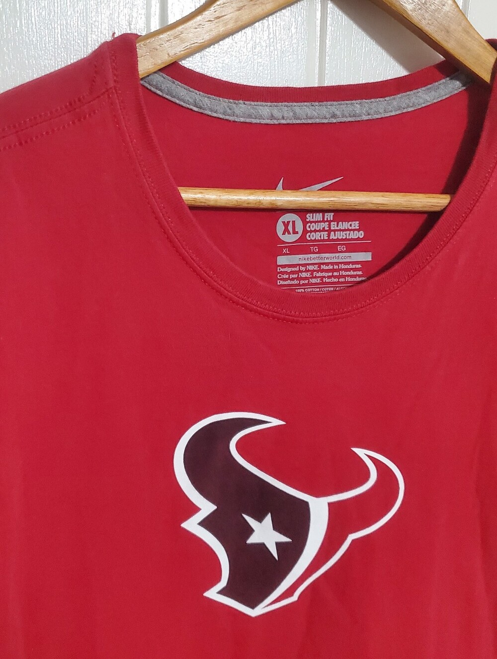 Nike Houston Texans Red Slim Fit Graphic Tee Women's XL